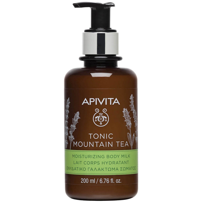 Lapte de corp Apivita Tonic Mountain Tea, hidratant, zi și noapte, 200 ml