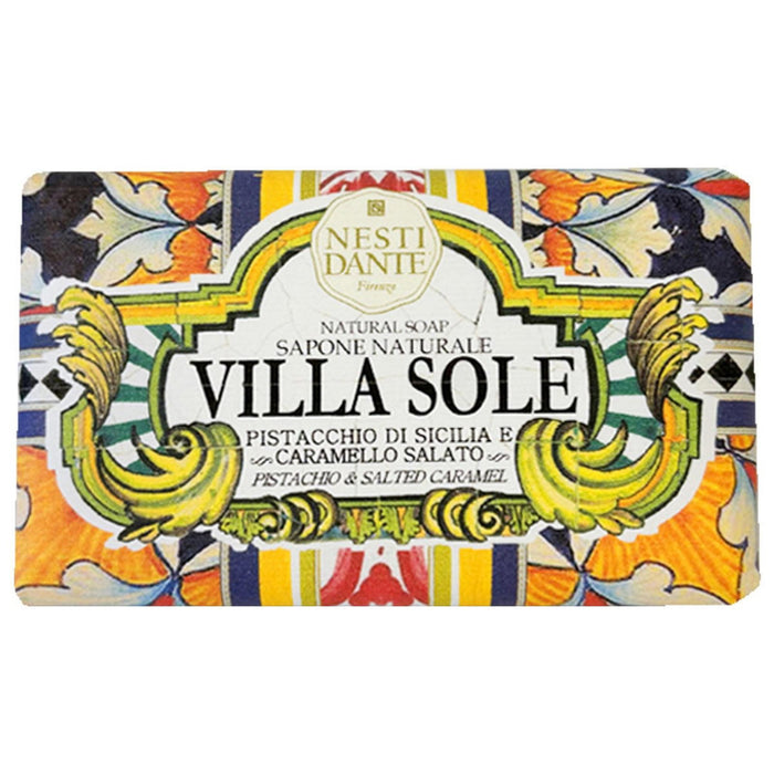 Săpun parfumat Nesti Dante Villa Sole, Sicilian Pistachio & Salted Caramel, curățare și hidratare, 250 g