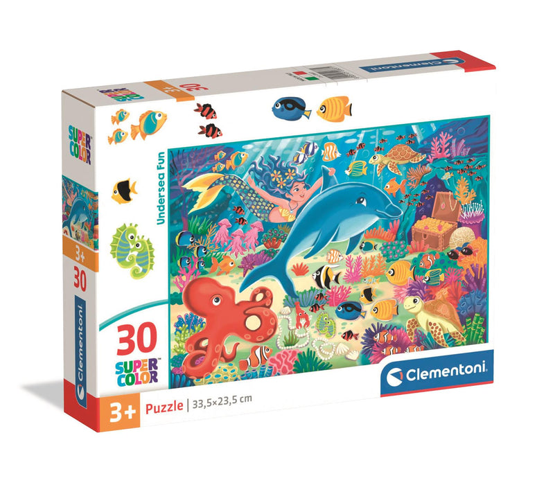 Puzzle Clementoni Super Color, Undersea Fun, 30 piese, 3+ ani, 33,5 × 23,5 cm