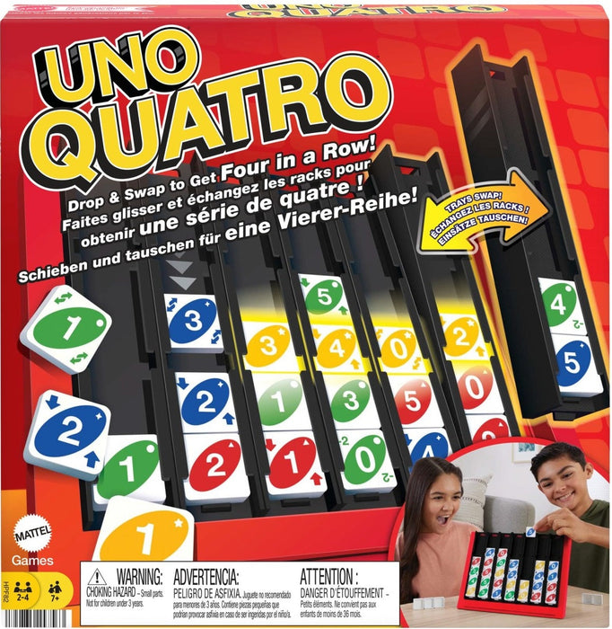 Joc de societate Mattel UNO Quatro, 2–4 jucători, 7+ ani