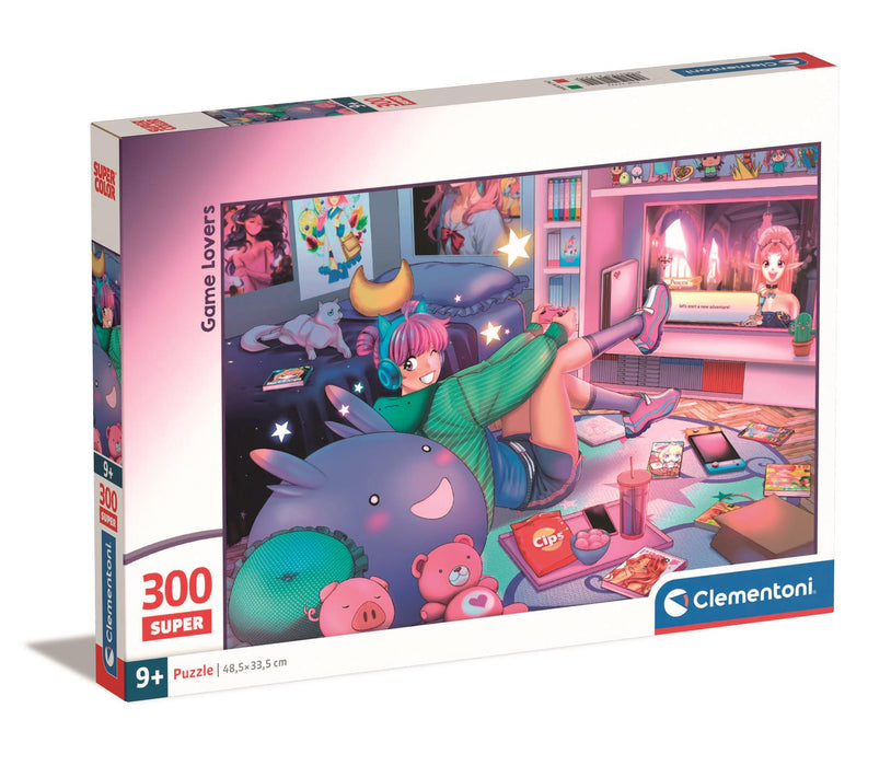 Puzzle Clementoni Super Color, Game Lovers, 300 piese, 48,5 × 33,5 cm, 9+ ani