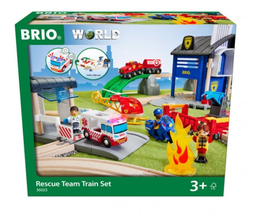 Set de trenuleț Brio World, Rescue Team Train Set, 3+ ani