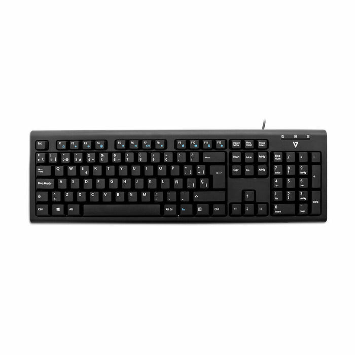 Tastatură V7 KU200ES Qwerty Spaniolă Negru