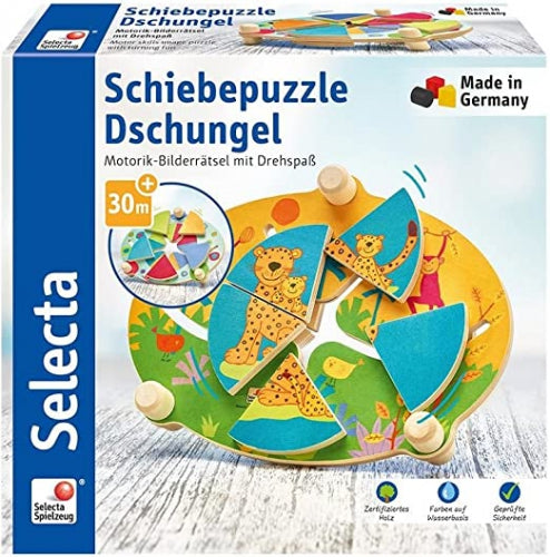 Puzzle glisant din lemn Selecta, Junglă, de la 30 de luni, ediție în limba germană