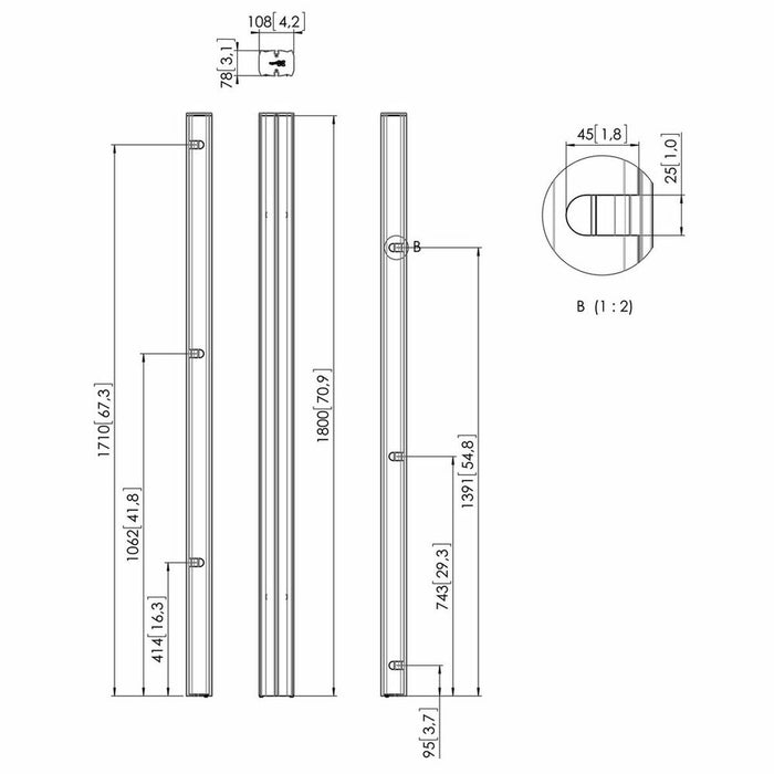 Tub de conectare Vogel's 7227184 180 cm Argintiu