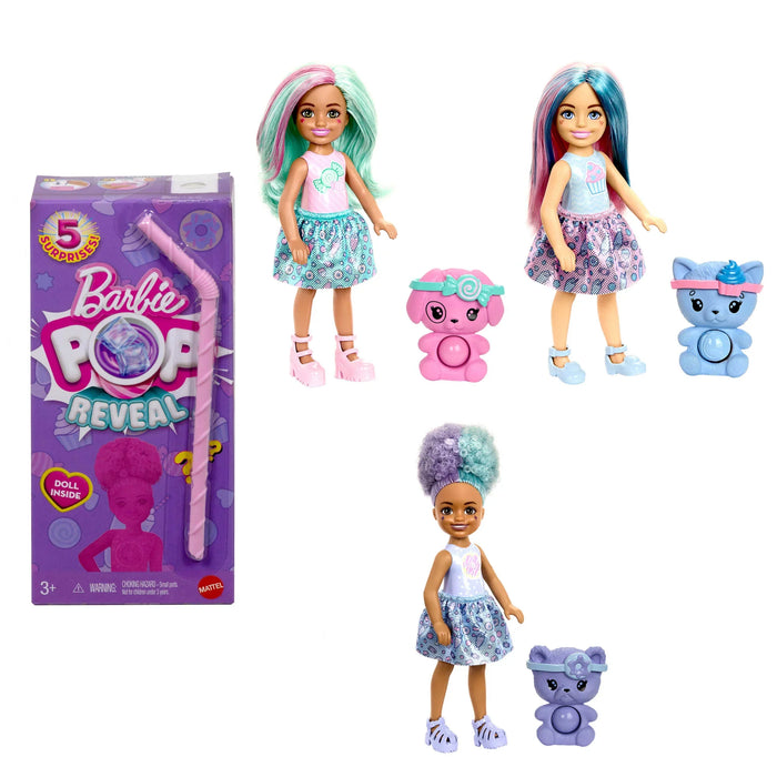 Păpușă Mattel Barbie Chelsea Pop Reveal, 5 surprize, 3+ ani