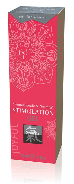Gel intim, Shiatsu, Stimulation Gel, aromă de rodie și nucșoară, 30 ml