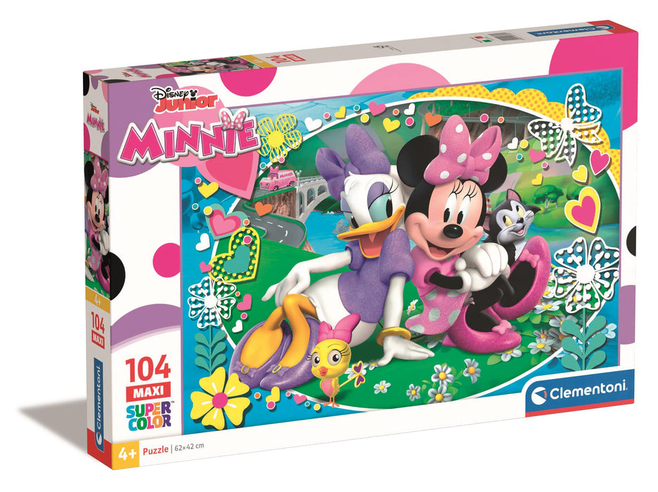 Puzzle Clementoni Disney Junior Minnie Happy Helpers, 104 piese maxi, 4+ ani, 62 x 42 cm