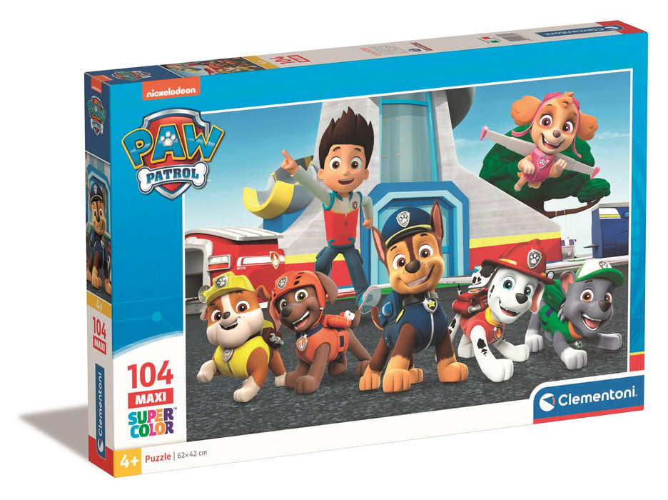 Puzzle Clementoni Paw Patrol Super Color, 104 piese, 4+ ani, 62 × 42 cm