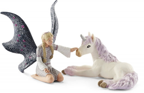 Set de joacă Schleich, Lindariel cu pui de unicorn