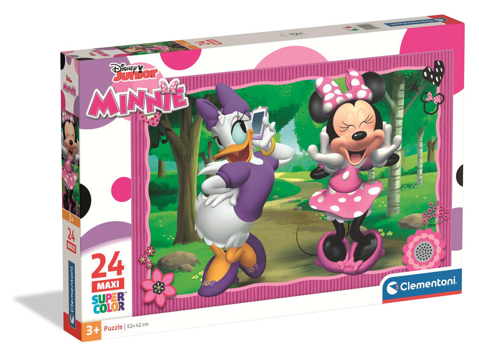 Puzzle Clementoni Disney Minnie & Daisy, 24 piese maxi, 3+ ani, 62 x 42 cm