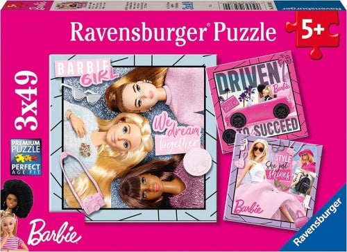 Puzzle Ravensburger Barbie Girl, 3 x 49 piese, 5+ ani