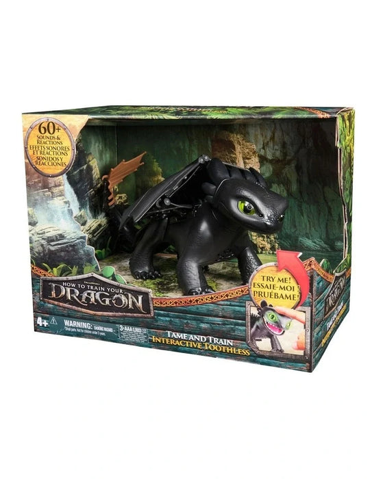 Figurină interactivă SpinMaster Dragonii Toothless, peste 60 de sunete și reacții, 4+ ani