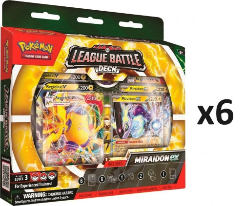 Pachet de cărți Pokemon TCG League Battle Deck Miraidon ex, display cu 6 pachete, 6+ ani