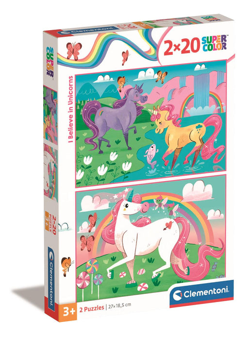 Puzzle Clementoni I Believe in Unicorns, 2 x 20 piese, 3+ ani