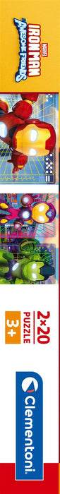 Puzzle Clementoni Marvel Ironman Awesome Friends, 2 x 20 piese, 3+ ani, 27 x 18,5 cm