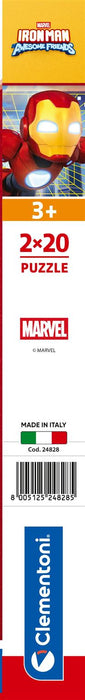 Puzzle Clementoni Marvel Ironman Awesome Friends, 2 x 20 piese, 3+ ani, 27 x 18,5 cm