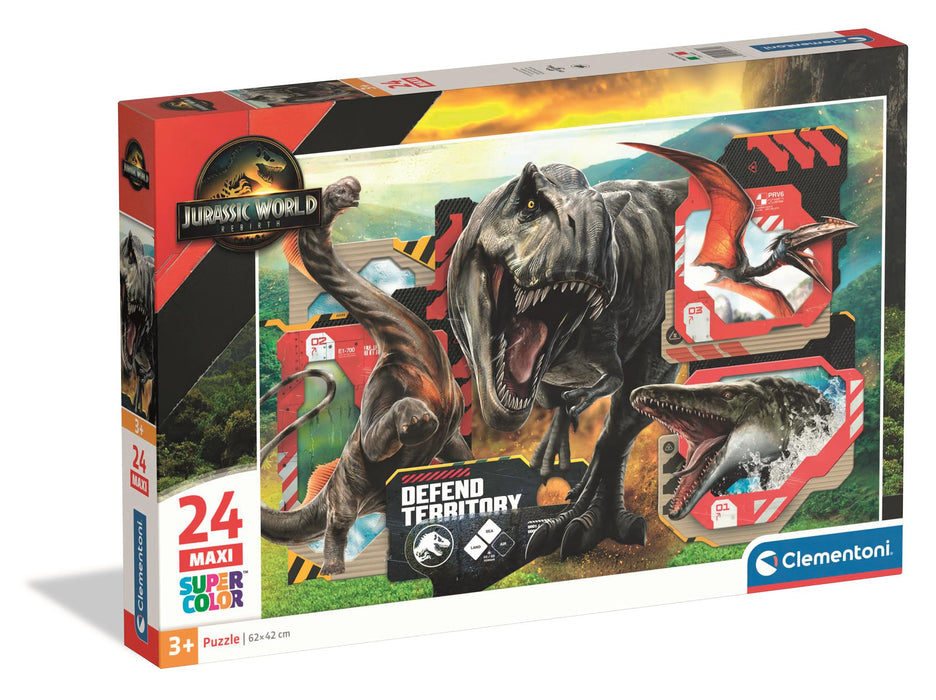 Puzzle Clementoni Jurassic World Rebirth, 24 piese, 3+ ani, 62 × 42 cm