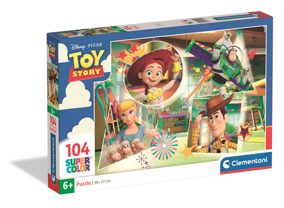 Puzzle Clementoni Toy Story, 104 piese, 6+ ani, 38 x 27 cm