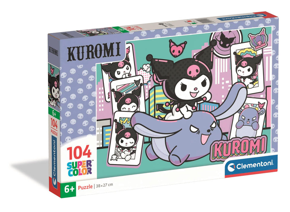 Puzzle Clementoni, Super Color Kuromi, 104 piese, 6+ ani, 38 × 27 cm