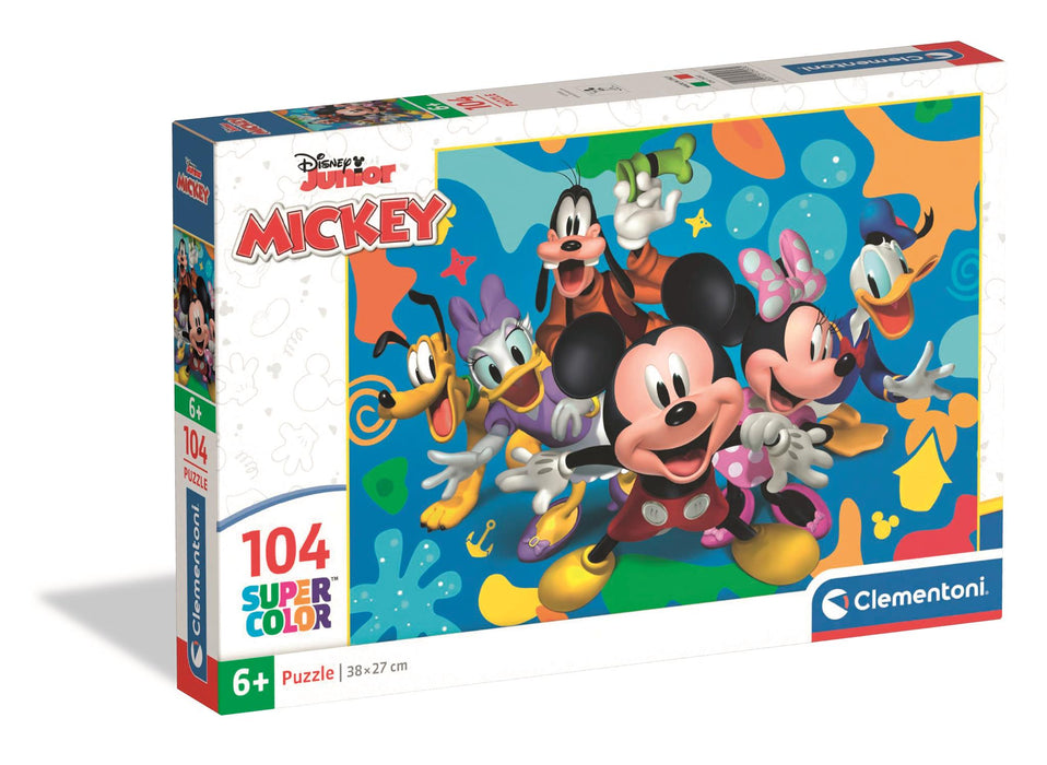 Puzzle Clementoni Disney Junior Mickey and Friends, 104 piese, 6+ ani, 38 x 27 cm