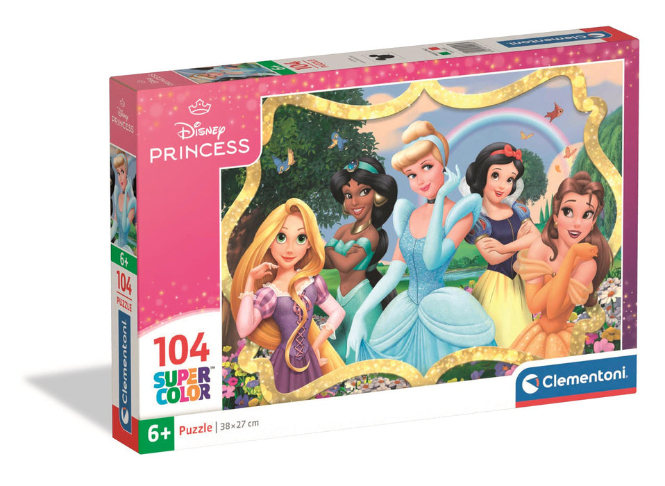 Puzzle Clementoni Disney Princess Super Color, 104 piese, 6+ ani