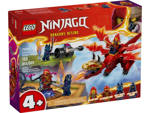 Set de construcție Lego NINJAGO Kai's Source Dragon Battle, 120 de piese, 4+ ani