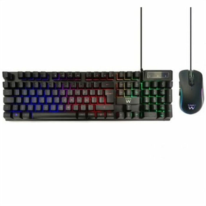 Tastatură și Mouse Ewent PL3201 Negru Multicolor Qwerty Spaniolă