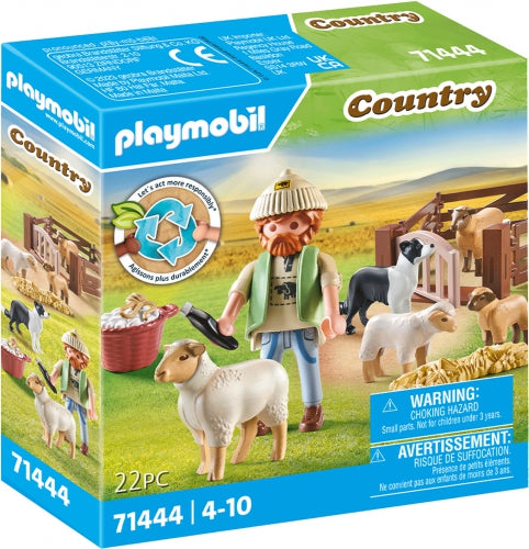 Set de joacă Playmobil Country, Tânăr păstor cu oi, 22 de piese, 4–10 ani