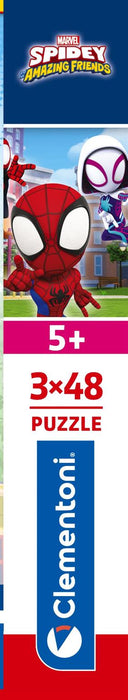 Puzzle Clementoni Marvel Spidey & His Amazing Friends, 3 × 48 piese, 5+ ani