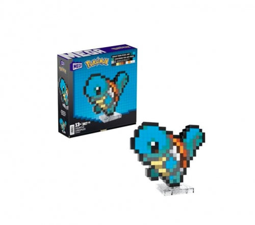 Set de construcție Mattel Mega Pokémon Pixel Art Squirtle, 367 de piese, 13+ ani