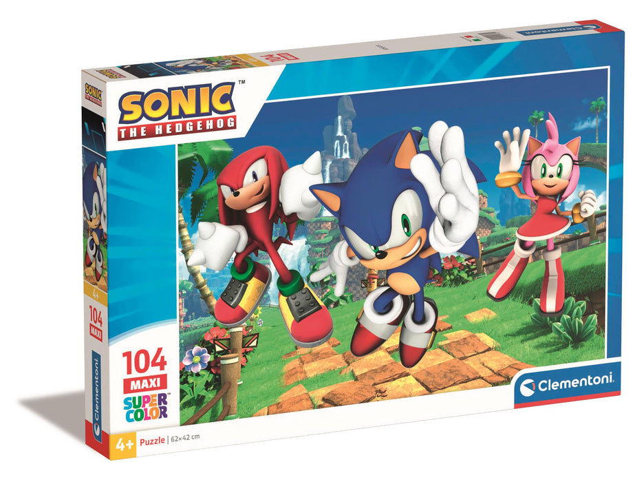 Puzzle Clementoni Sonic the Hedgehog, 104 piese, 62 × 42 cm, 4+ ani
