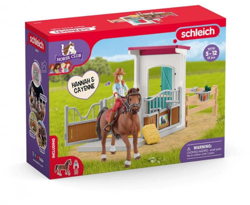 Set de joacă Schleich Horse Club, Horsebox Hannah and Cayenne, 25 de piese, 5–12 ani
