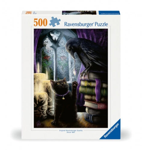 Puzzle Ravensburger, Raven and Cat in the Tower Room, 500 piese