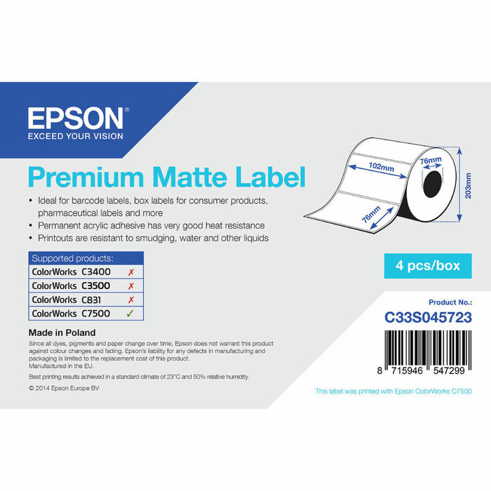 Etichete pentru Imprimantă Epson C33S045723 Alb (1 Unități)