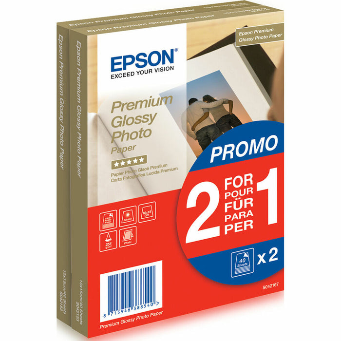 Hârtie Fotografică Lucioasă Epson Premium Glossy 10 x 15 cm 80 Frunze