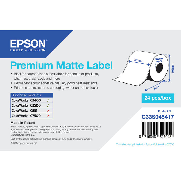 Rolă de Hârtie Termică Epson C33S045417 (1 Unități)