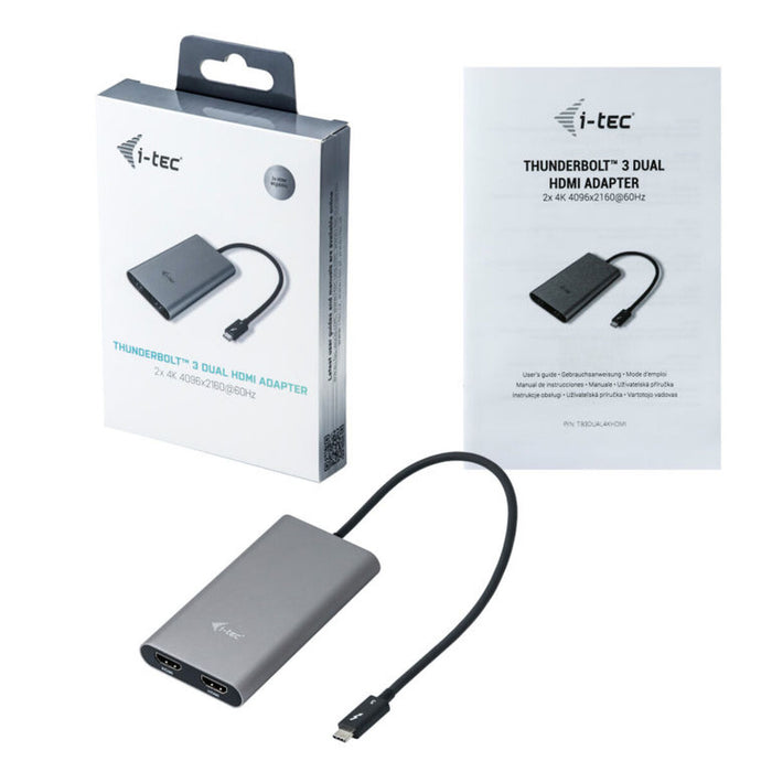Adaptor HDMI i-Tec TB3DUAL4KHDMI Thunderbolt 3