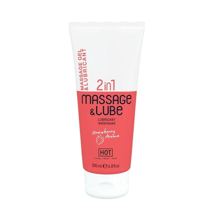 Gel de masaj și lubrifiere, Hot Massage & Glide Gel 2in1, aromă de căpșuni, 200 ml