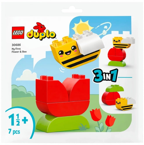 Set de construcție LEGO DUPLO My First Flower & Bee, 7 piese, 1,5+ ani