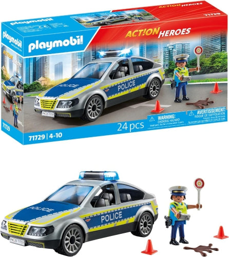Mașină de patrulare a poliției Playmobil Action Heroes, 24 piese, 4–10 ani