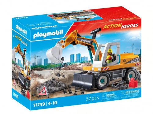 Set de joacă Playmobil Action Heroes, excavator mare, 32 de piese, 4–10 ani
