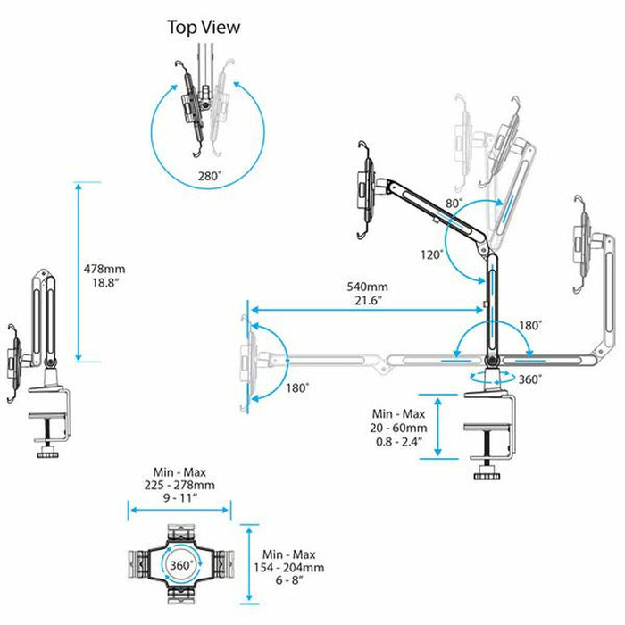 Suport pentru Tabletă 360º Startech ARMTBLTIW Alb (1)