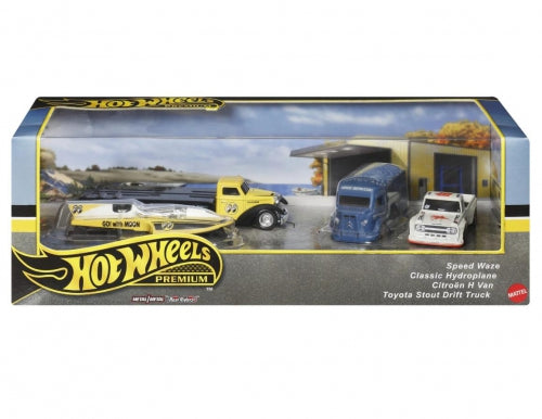 Set de vehicule Mattel Hot Wheels Premium Collector Set, Motorhead Madness, diverse modele