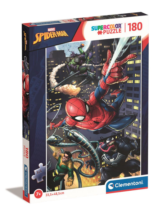 Puzzle Clementoni Marvel Spider-Man Supercolor, 180 piese, 7+ ani, 33,5 × 48,5 cm