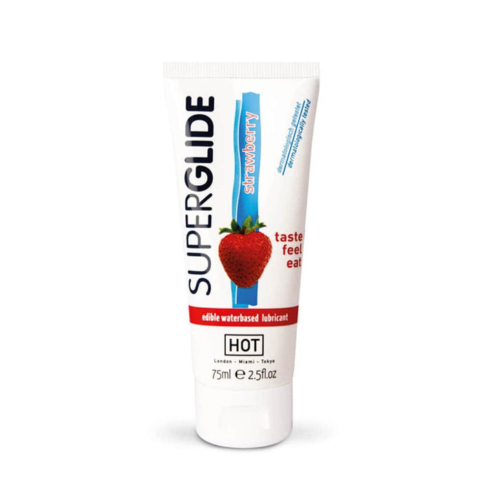 Lubrifiant pe bază de apă, Hot Superglide, aromă de căpșuni, 75 ml