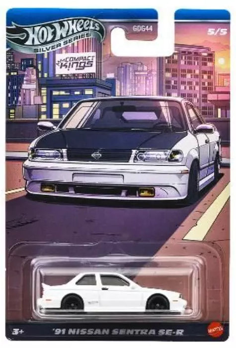 Mașinuță Mattel Hot Wheels Silver Series Compact Kings, '91 Nissan Sentra SE-R, 3+ ani