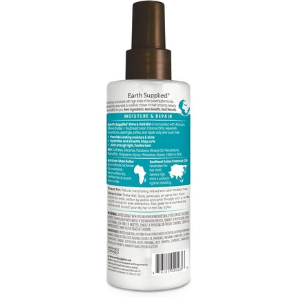 Spray de styling Earth Supplied Shine and Hold Mist, 270ml, alb cu cap brun