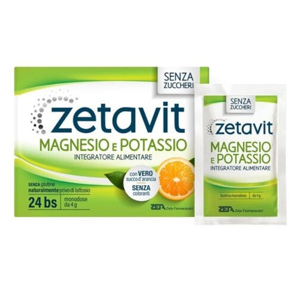 Integrator alimentar, Zetavit Magnesium and Potassium, Zeta Farmaceutici, 24 plicuri, aromă portocalie