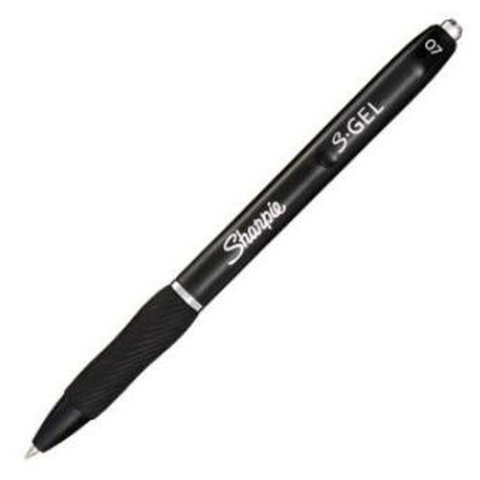 Pix cu gel Sharpie S-Gel Retractabil Negru 0,7 mm (12 Unități)